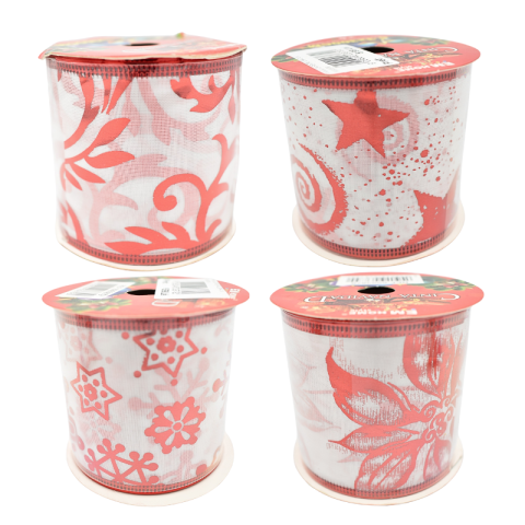 Noutăți Librăria Compas - Panglica pentru Craciun 6.3 cm x 3 m modele diferite