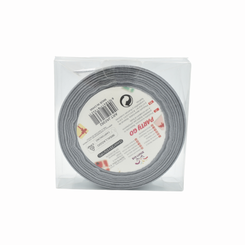 Panglica satin 2.5cm x 23m gri Party Go [1]