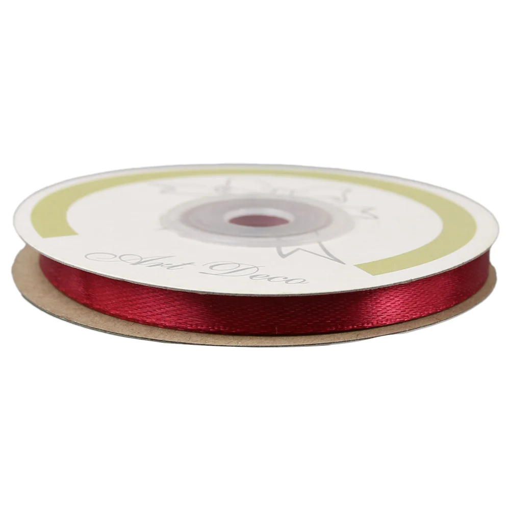 Funde și panglici - Rola panglica satin bordo 6 mm x 25 m Art Deco