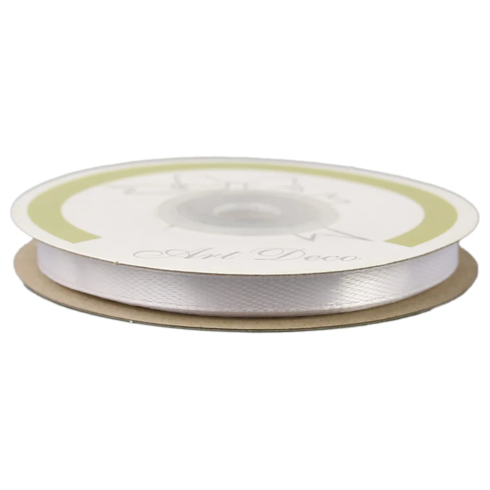 Accesorii pentru impachetat - Rola panglica satin alb 6mm x 25m Art Deco