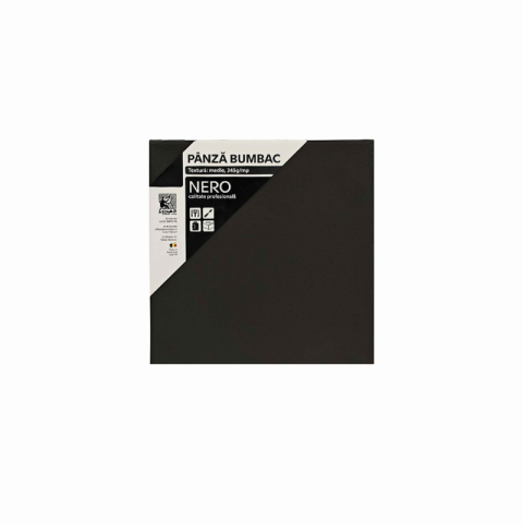 Pânze pictură - Panza pictura neagra pe sasiu Nero 20x20 cm Lucas Art