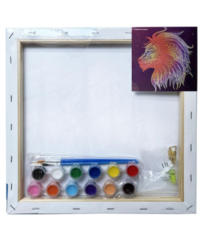 Panza predesenata pe sasiu 30x30cm mandale leu SF ART PIGNA [1]