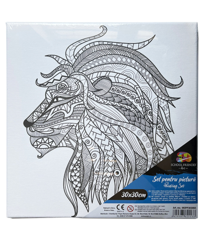 Artă și creativitate - Panza predesenata pe sasiu 30x30cm mandale leu SF ART PIGNA