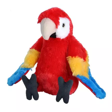 Jucării și jocuri - Jucarie de plus Papagal Macaw Stacojiu 20 cm