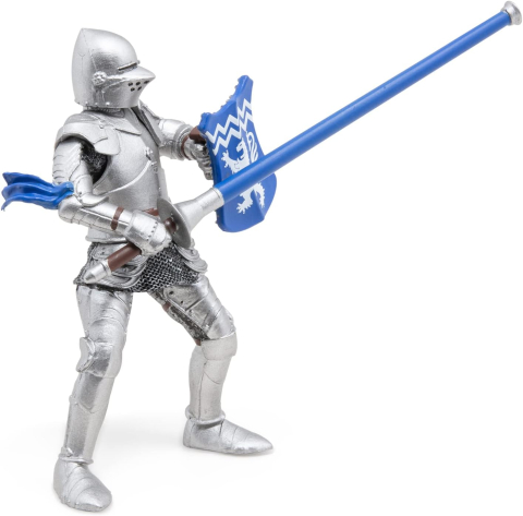 Figurina cavaler cu sulita si scut albastru 9.5 cm Papo [2]