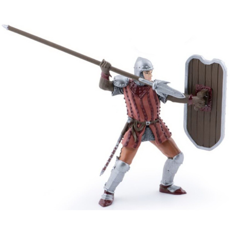 Figurine - PAPO FIGURINA CAVALER CU SULITA SI SCUT ROSU