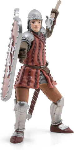 Noutăți Librăria Compas - Figurina cavaler cu sulita si scut rosu 15 cm Papo
