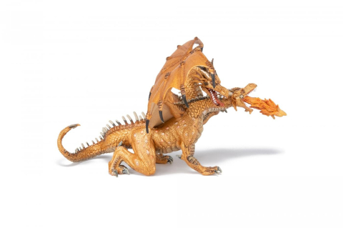 PAPO FIGURINA DRAGON CU DOUA CAPETE AURIU [3]