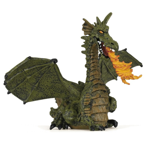 Noutăți Librăria Compas - Figurina dragon verde inaripat cu flacara 15 cm Papo
