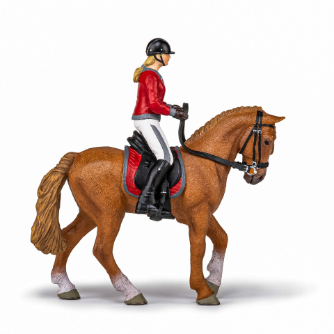 PAPO FIGURINA SET ECHITATIE CAL SI JOCHERITA IN JACHETA ROSIE [2]