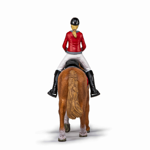 PAPO FIGURINA SET ECHITATIE CAL SI JOCHERITA IN JACHETA ROSIE [6]