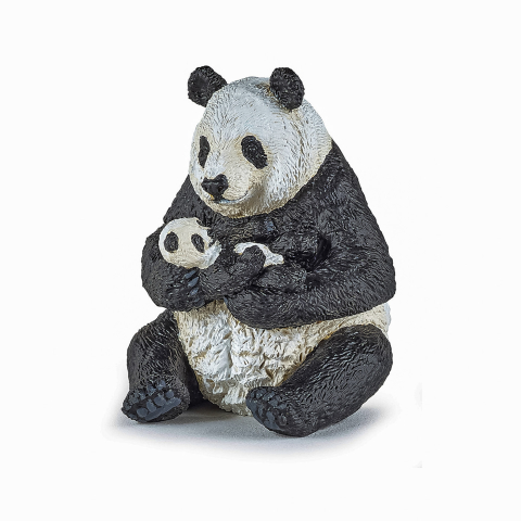 Jucării și jocuri - PAPO FIGURINA URS PANDA SEZAND CU PUI IN BRATE