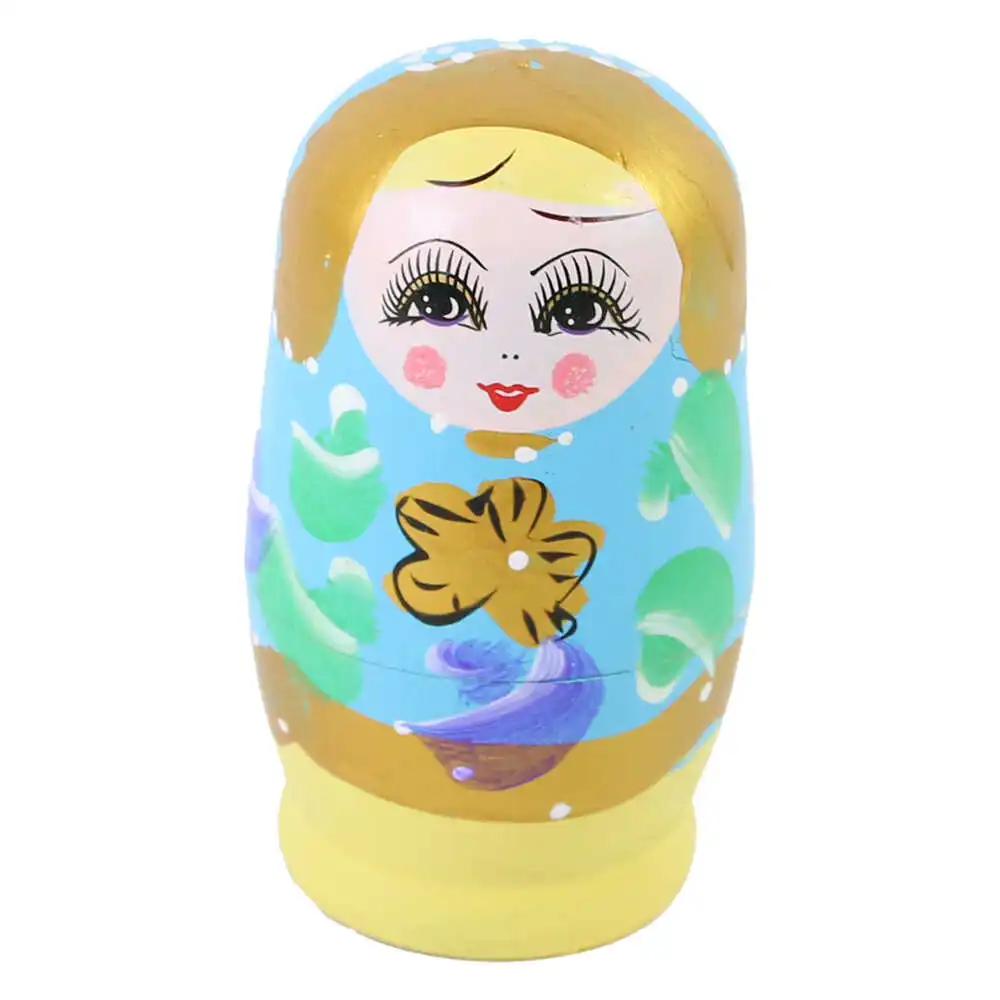 Papusa Matrioska din lemn 11 cm culori diferite [3]
