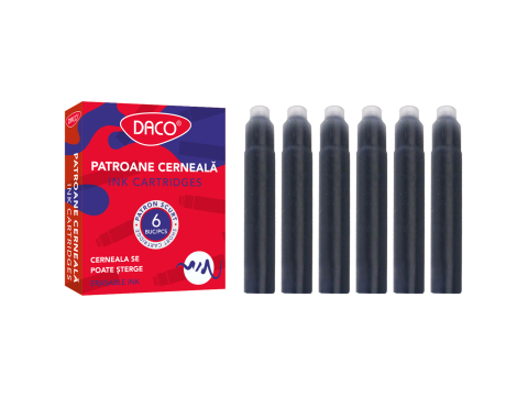 Birotică și accesorii birou - Set 6 patroane scurte DACO cerneala albastra