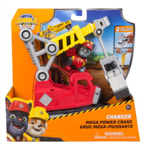 Utilaje de jucărie - Set figurina si vehicul Paw Patrol Rubble Crew Charger cu excavator