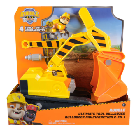 Utilaje de jucărie - Set figurina si vehicul Paw Patrol Rubble Crew Rubble cu buldozer