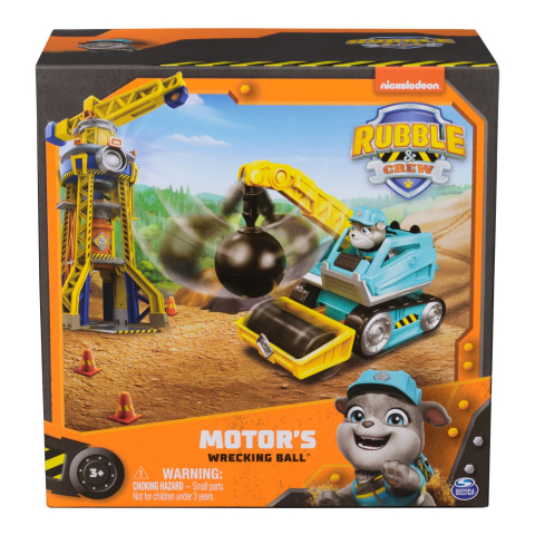 Utilaje de jucărie - PATRULA CATELUSILOR RUBBLE SI ECHIPA VEHICUL CU BILA DE DEMOLARE