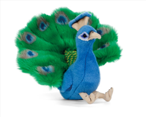 Jucării și jocuri - Jucarie de plus Paun Living Nature 18 cm multicolor