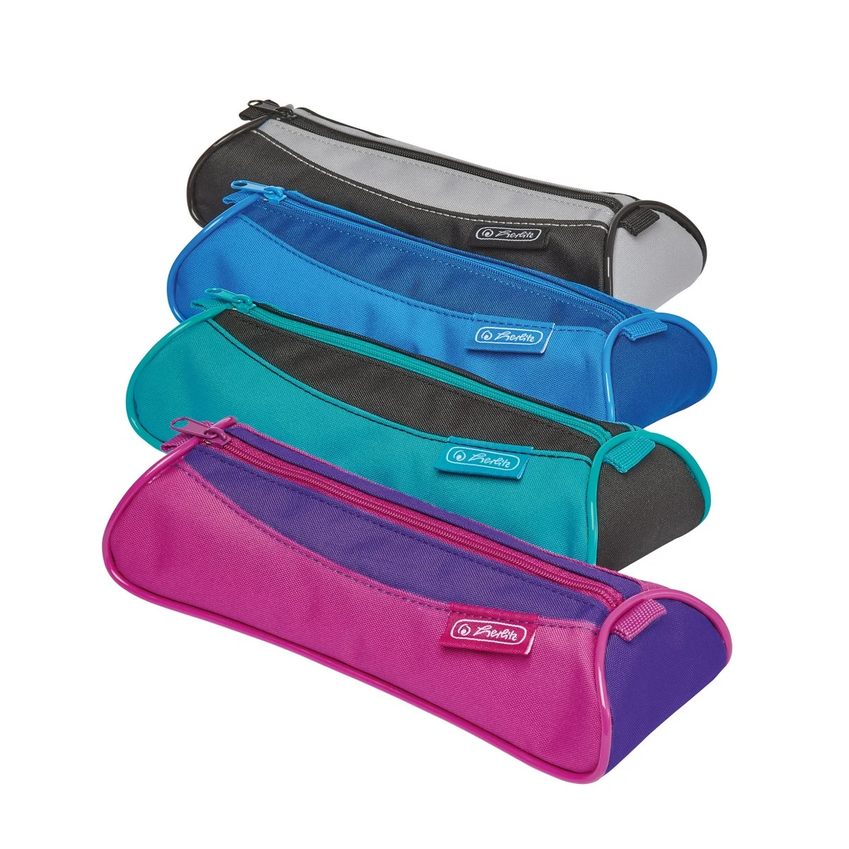 Penare tip etui - Penar triunghiular tip etui 1 compartiment diverse culori Herlitz