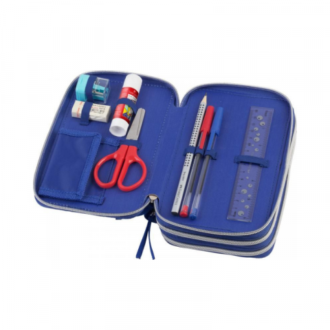 Penar baieti echipat dino Faber Castell 3 compartimente albastru [1]