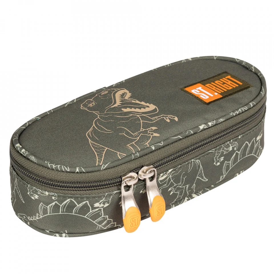 Rechizite școlare - Penar borseta rigid St.Right T-Rex Junior PC01 23 x 9.5 x 6 cm