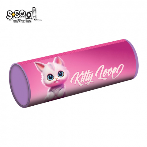 Noutăți Librăria Compas - Penar borseta tubular 1 compartiment Kitty Love S-COOL