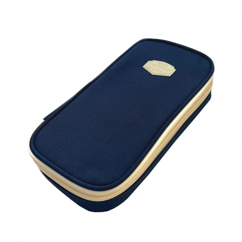 Rechizite școlare - Penar borseta Urban S-Cool 2 compartimente Dark Blue 21x6.5x11 cm