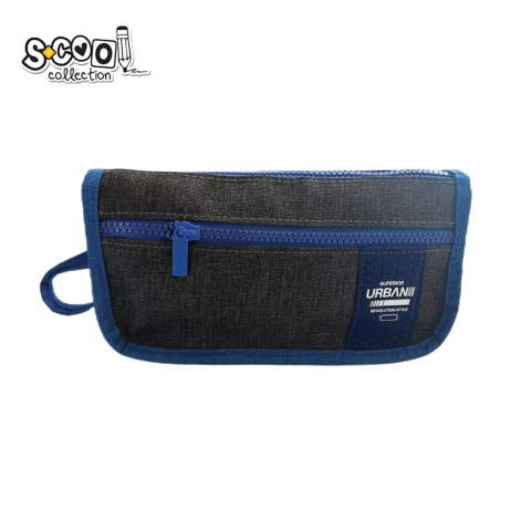 Noutăți Librăria Compas - Penar borseta S-COOL Urban 2 compartimente Blue 22.5x7x12 cm
