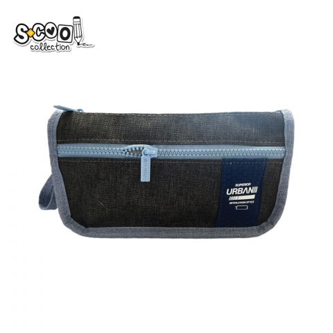 Noutăți Librăria Compas - Penar borseta S-COOL Urban 2 compartimente Light Blue 22.5x7x12 cm