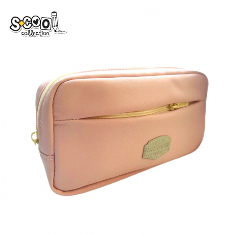Noutăți Librăria Compas - Penar borseta S-Cool Urban 2 compartimente 21x4x10.5 cm roz