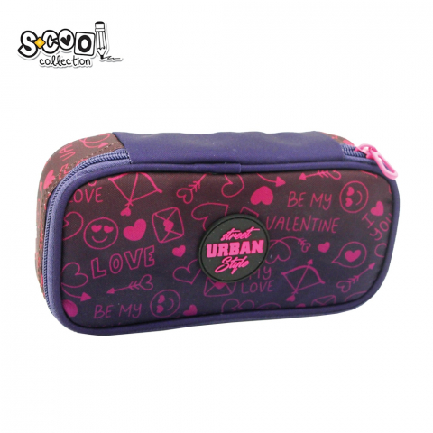 Noutăți Librăria Compas - Penar borseta S-Cool Urban Symbols 1 compartiment 23x11x6 cm