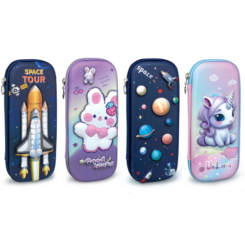 Rechizite școlare - Penar 3D Fantasy cu 1 fermoar 9.5x23x3.8 cm modele diferite