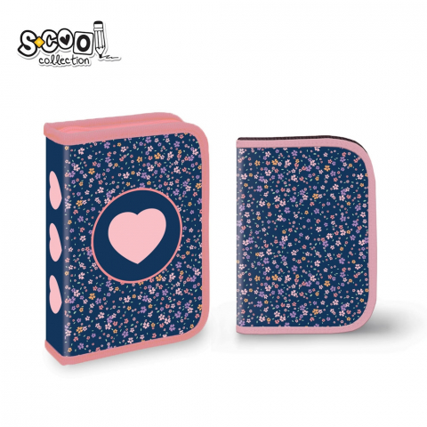 Noutăți Librăria Compas - Penar echipat 1 compartiment 2 extensii 32 piese Pink Heart S-Cool