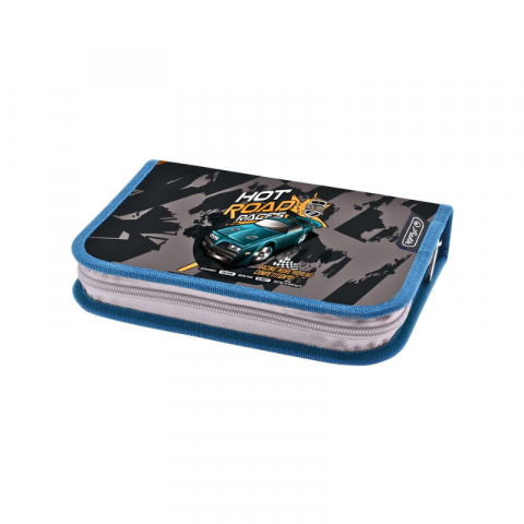 Noutăți Librăria Compas - Penar Herlitz echipat 16 piese 1 compartiment Hot Road baieti