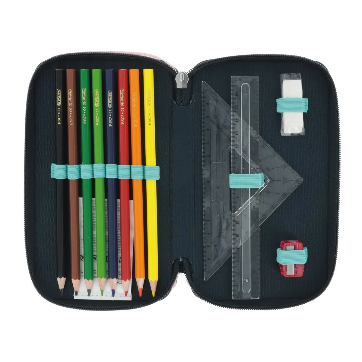 Penar echipat 31 piese 3 compartimente motiv Fancy Peacock Herlitz [2]
