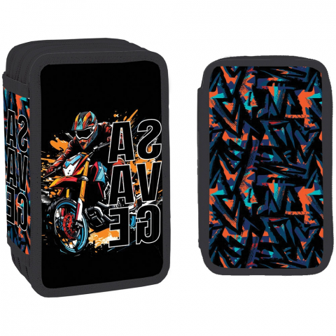 Noutăți Librăria Compas - Penar echipat Yollo Savage 3 compartimente 38 piese