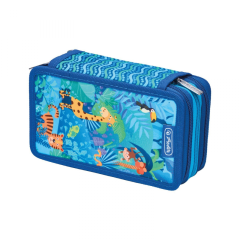 Penar echipat 31 piese 3 compartimente Herlitz Jungle Safari albastru [2]