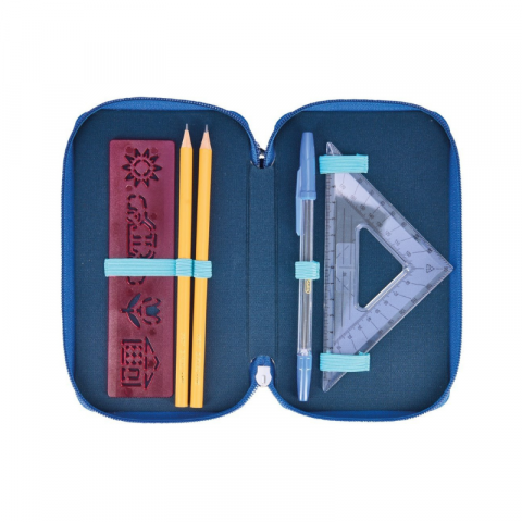 Penar echipat 31 piese 3 compartimente Herlitz Jungle Safari albastru [4]