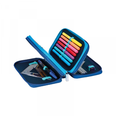 Penar echipat 31 piese 3 compartimente Herlitz Jungle Safari albastru [3]