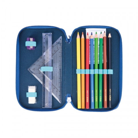 Penar echipat 31 piese 3 compartimente Herlitz Jungle Safari albastru [6]