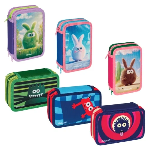 Penare echipate - Penar echipat Pelikan Mascotte 43 piese 3 compartimente Monsters modele diferite