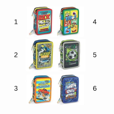 Penar echipat - colectia pentru baieti cu 3 fermoare 13 x 20 x 6.5 cm [1]