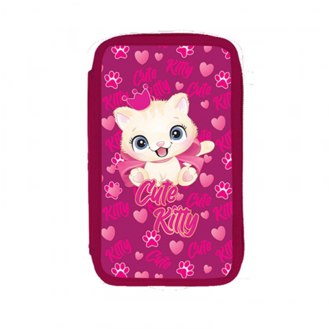 Penar echipat S-Cool kitty roz 2 compartimente fete [1]