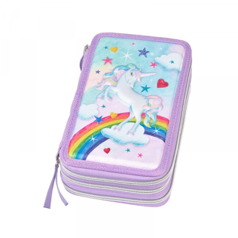 Penar echipat unicorn Faber Castell 3 compartimente fete [5]