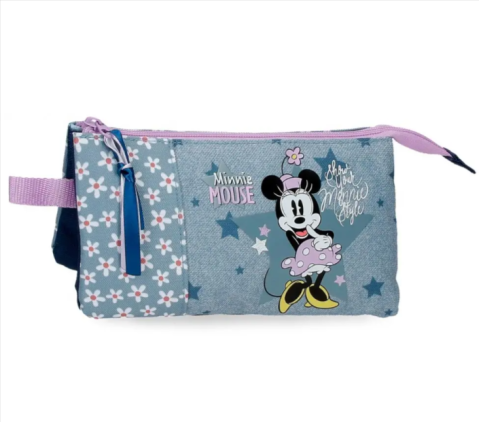 Rechizite școlare - Penar fete Disney Minnie Style 3 compartimente 22 x 12 x 5 cm