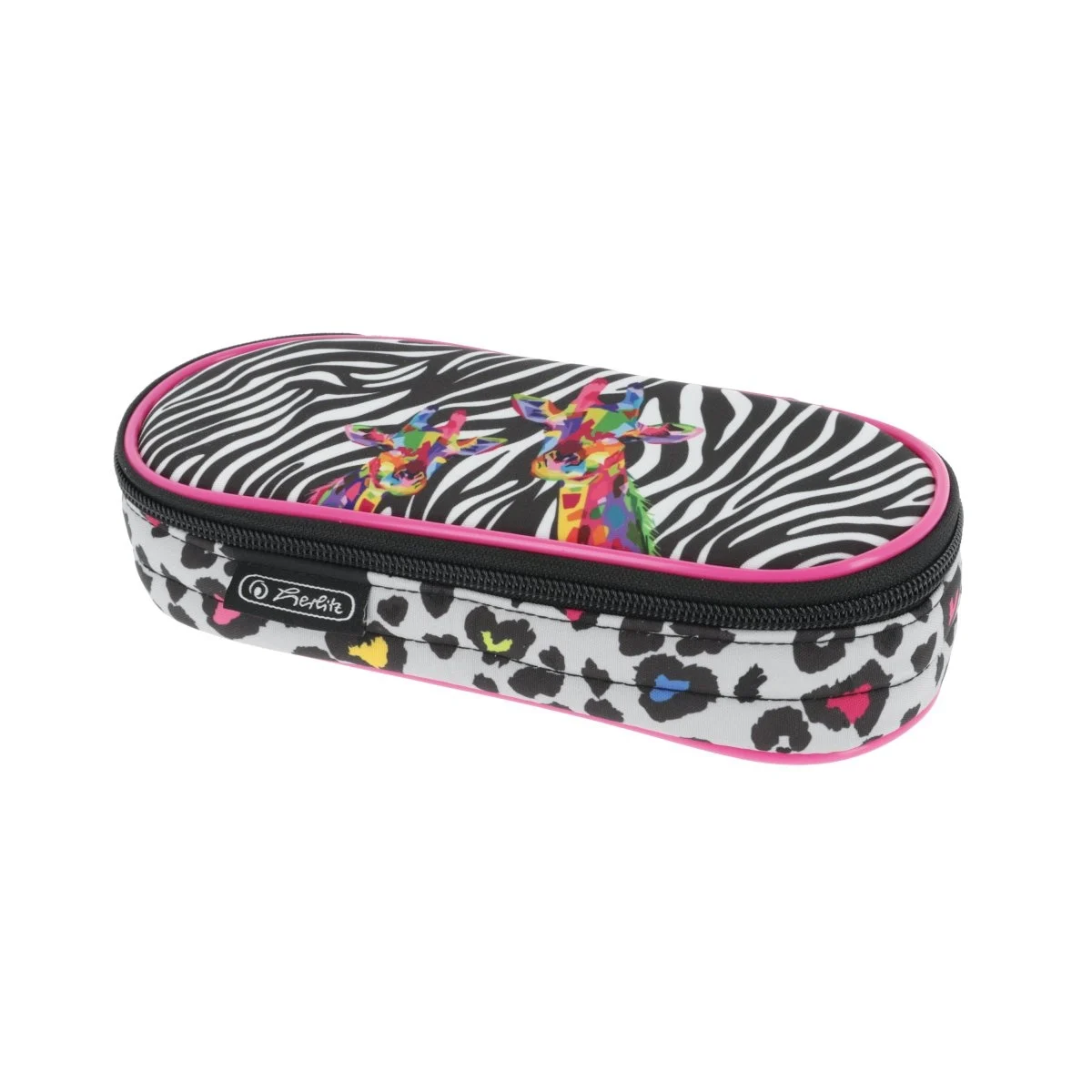 Penare tip etui - Penar tip etui oval motiv Wild Neon Herlitz
