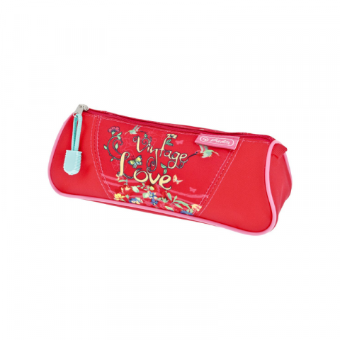 Penare tip etui - Penar Herlitz fete love rosu 1 compartiment