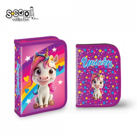 Noutăți Librăria Compas - Penar S-COOL Unicorn neechipat 1 compartiment si 2 extensii
