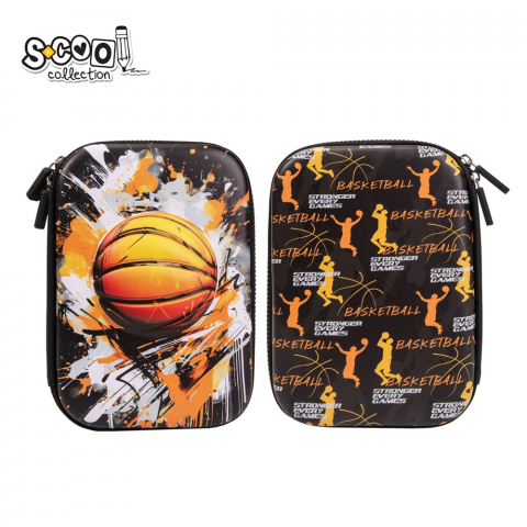 Noutăți Librăria Compas - Penar neechipat 3D basketball baieti 1 compartiment S-COOL