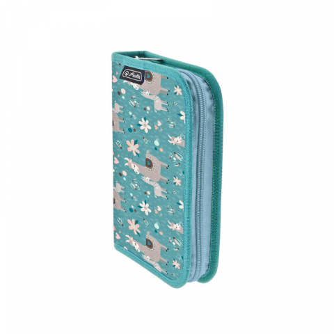 Penar neechipat cu 1 clapa 1 compartiment fete verde Herlitz  Llama [1]